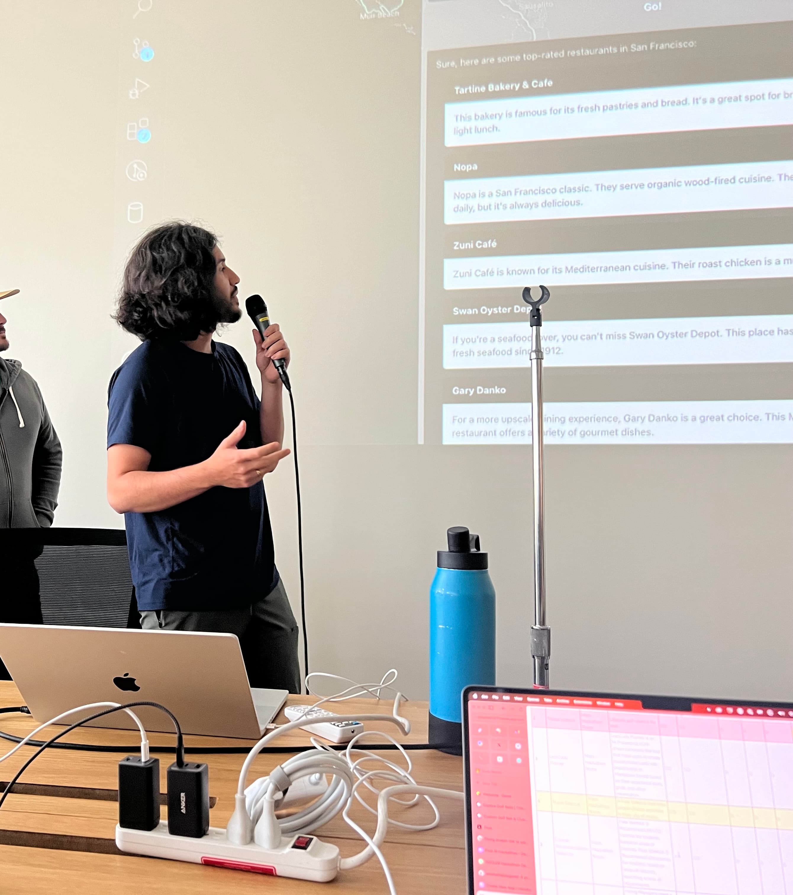 Me speaking at the Fixie AI LLM hackathon